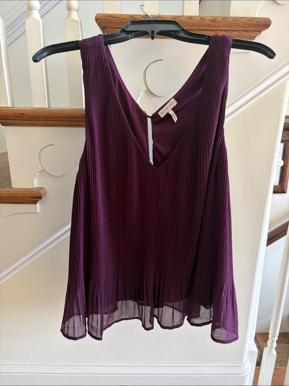Pleione Plum Pleated V-Neck Camisole